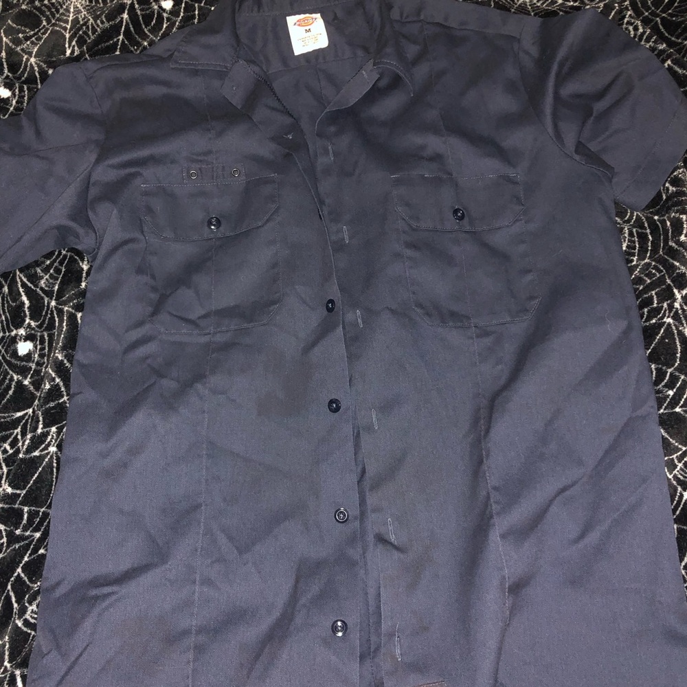 Dickies button up navy blue shirt